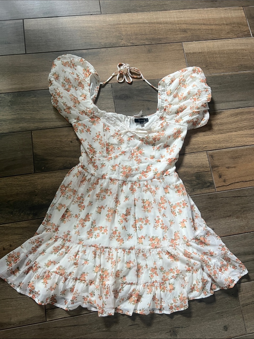 Trixxi White Floral Ruffle Dress!!!